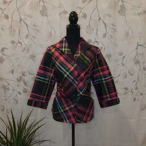 Coldwater Creek Silk Plaid Button Down